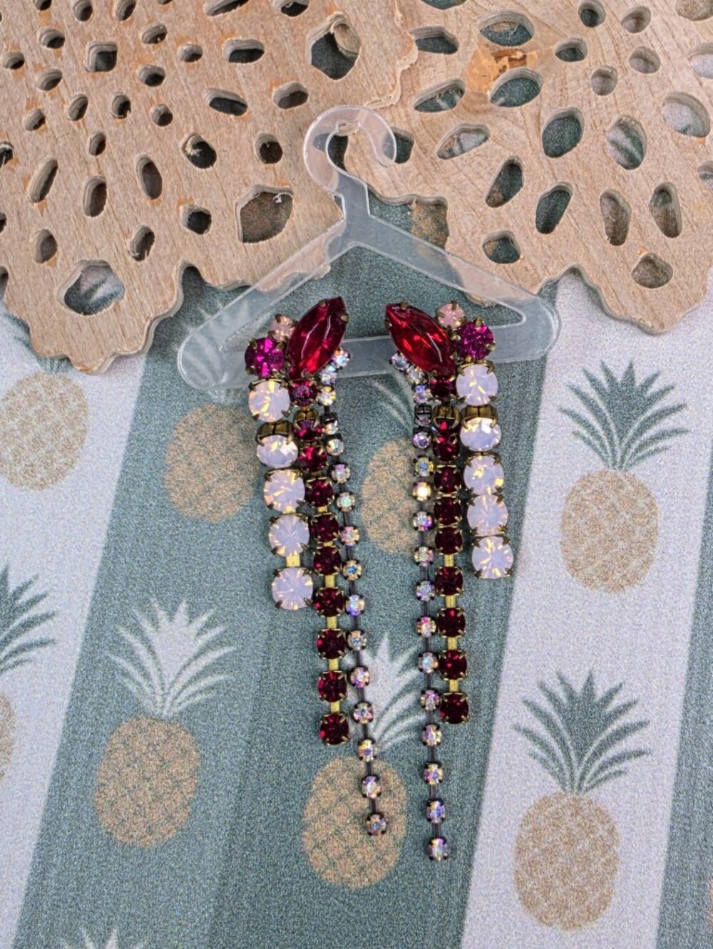 Feed Me Gems Red Crystal Drop Earrings